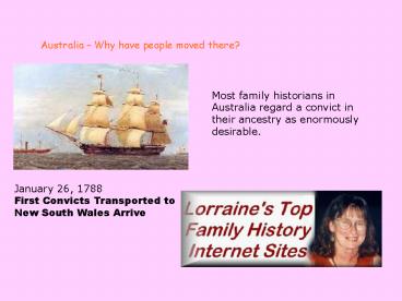 Australia Why have people moved there