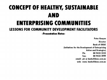 CONCEPT OF HEALTHY, SUSTAINABLE