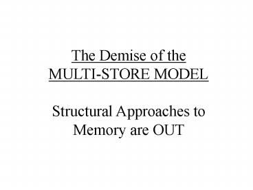 The Contemporary Nature of Remembering