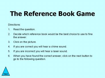 The Reference Book Game