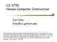 CS 3750 Human Computer Interaction PowerPoint PPT Presentation
