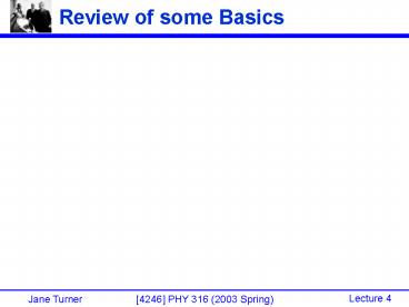 Review of some Basics