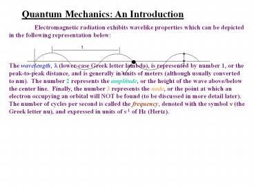 Quantum Mechanics: An Introduction