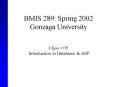 BMIS 289: Spring 2002 Gonzaga University PowerPoint PPT Presentation