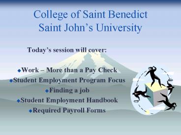 College of Saint Benedict Saint Johns University