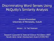 Discriminating Word Senses Using McQuittys Similarity Analysis