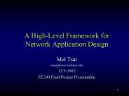 A HighLevel Framework for Network Application Design