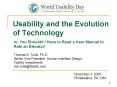 Usability and the Evolution of Technology PowerPoint PPT Presentation