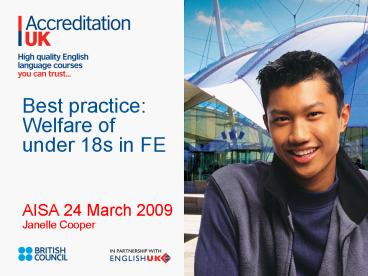 Best practice: Welfare of under 18s in FE