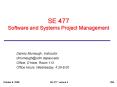 SE 477 Software and Systems Project Management PowerPoint PPT Presentation