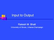 Input to Output