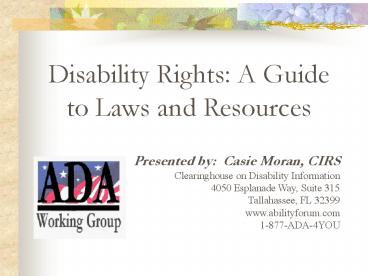 Disability Rights: A Guide to Laws and Resources