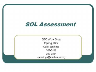 SOL Assessment