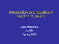 Introduction to Linguistics II Ling 2121C, group b PowerPoint PPT Presentation