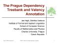 The Prague Dependency Treebank and Valency Annotation PowerPoint PPT Presentation