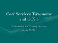 Core Services Taxonomy and CCS 3 PowerPoint PPT Presentation