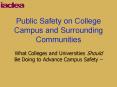 Public Safety on College Campus and Surrounding Communities PowerPoint PPT Presentation