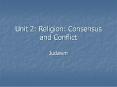 Unit 2: Religion: Consensus and Conflict PowerPoint PPT Presentation