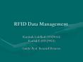 RFID Data Management PowerPoint PPT Presentation