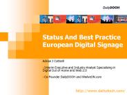 Status And Best Practice European Digital Signage