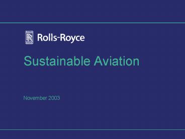 Sustainable Aviation