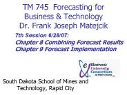 TM 745 Forecasting for Business