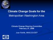 Climate Change Goals for the
