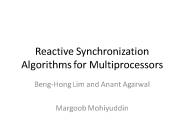 Reactive Synchronization Algorithms for Multiprocessors