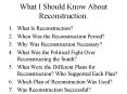 What I Should Know About Reconstruction. PowerPoint PPT Presentation