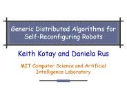 Generic Distributed Algorithms for Self-Reconfiguring Robots