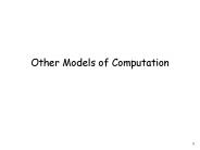 Other Models of Computation