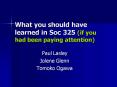What you should have learned in Soc 325 if you had been paying attention PowerPoint PPT Presentation
