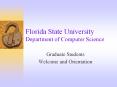 Florida State University Department of Computer Science PowerPoint PPT Presentation
