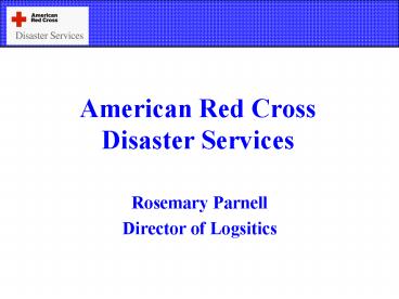 American Red Cross Disaster Services
