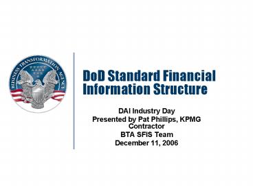 DoD Standard Financial Information Structure