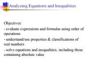 Analyzing Equations and Inequalities