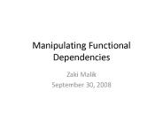 Manipulating Functional Dependencies