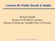 Lecture 20: Public Goods