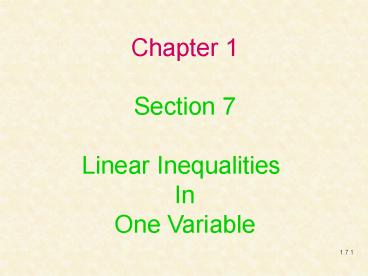 PPT – Linear Inequalities PowerPoint presentation | free to view - id ...