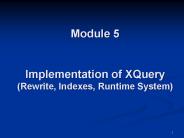 Module 5 Implementation of XQuery Rewrite, Indexes, Runtime System