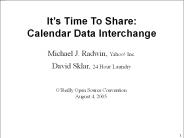 Its Time To Share: Calendar Data Interchange
