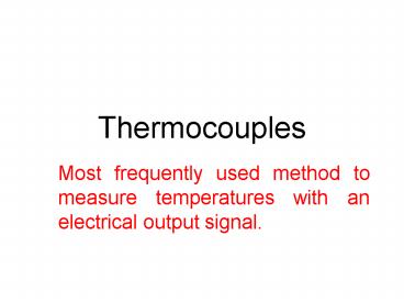Thermocouples