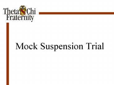 Mock Suspension Trial