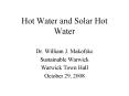 Hot Water and Solar Hot Water PowerPoint PPT Presentation