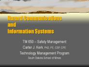Hazard Communications and Information Systems