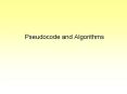 Pseudocode and Algorithms PowerPoint PPT Presentation