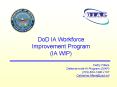 DoD IA Workforce Improvement Program IA WIP PowerPoint PPT Presentation