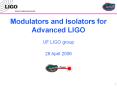 Modulators and Isolators for PowerPoint PPT Presentation