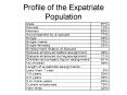 Profile of the Expatriate Population PowerPoint PPT Presentation