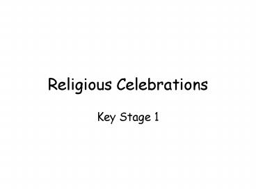 Religious Celebrations